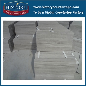 Historystone White Wooden Graining Marble Cut-To-Size Slabs & Tiles,Flooring Border Designs with Cutting Popular with the Marble Pattern.