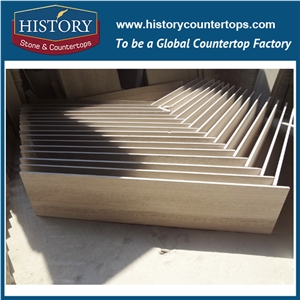Historystone White Wooden Graining Natural Stone Polished Laminated Grey Pattern Marble Floor and Wall Tiles & Slabs for Indoor Decorative.