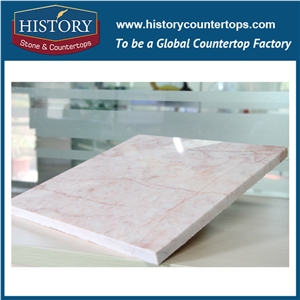 Historystone Wholesale 34x34 Pink Color Rose Milk Marble Floor Tile & Wall Cladding Covering, for Decorates Bathrooms/Building Exterior.