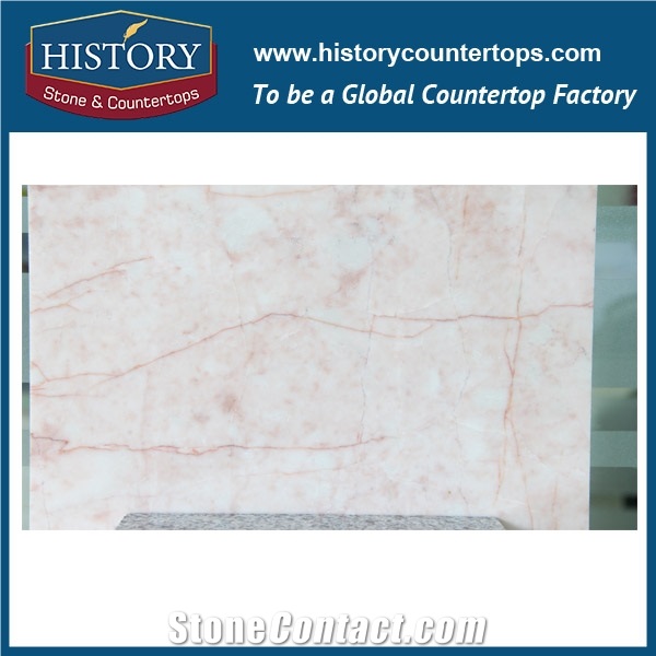 Historystone Wholesale 34x34 Pink Color Rose Milk Marble Floor Tile & Wall Cladding Covering, for Decorates Bathrooms/Building Exterior.