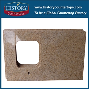 Historystone Yellow Granite Bathroom Countertops/Custom Vanity Tops/Engideered Stone Bathroom Vanity Tops/ Granite Bath Tops/Square Bath Tops