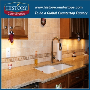 Historystone Yellow Granite Bathroom Countertops/Custom Vanity Tops/Engideered Stone Bathroom Vanity Tops/ Granite Bath Tops/Square Bath Tops