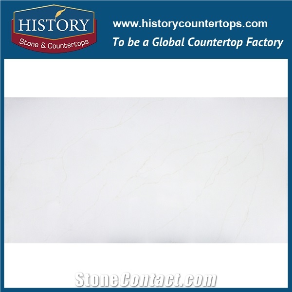Hot on Sale Calacatta Gold Vein Nq5109 White Soild Surface Quartz Stone Kitchen Countertops/Bench/Bar/Worktop Tops