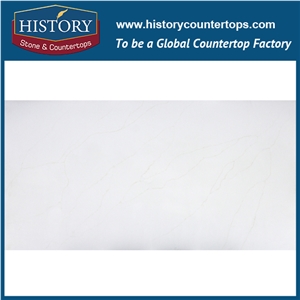 Hot on Sale Calacatta Gold Vein Nq5109 White Soild Surface Quartz Stone Kitchen Countertops/Bench/Bar/Worktop Tops