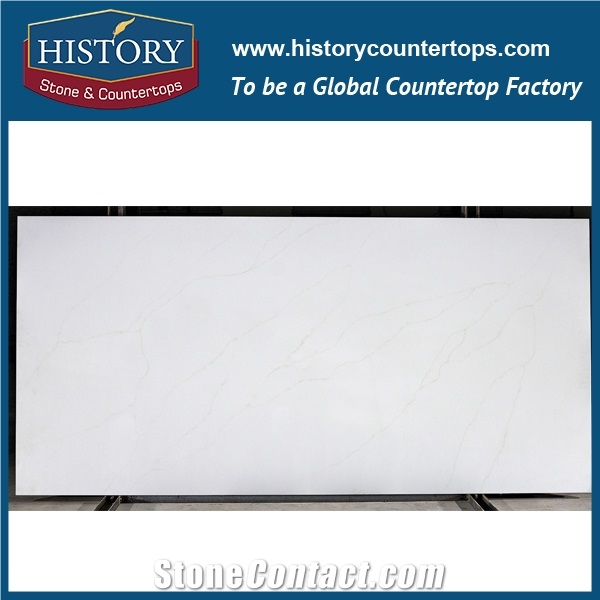 Hot on Sale Calacatta Gold Vein Nq5109 White Soild Surface Quartz Stone Kitchen Countertops/Bench/Bar/Worktop Tops