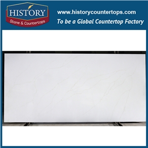 Hot on Sale Calacatta Gold Vein Nq5109 White Soild Surface Quartz Stone Kitchen Countertops/Bench/Bar/Worktop Tops