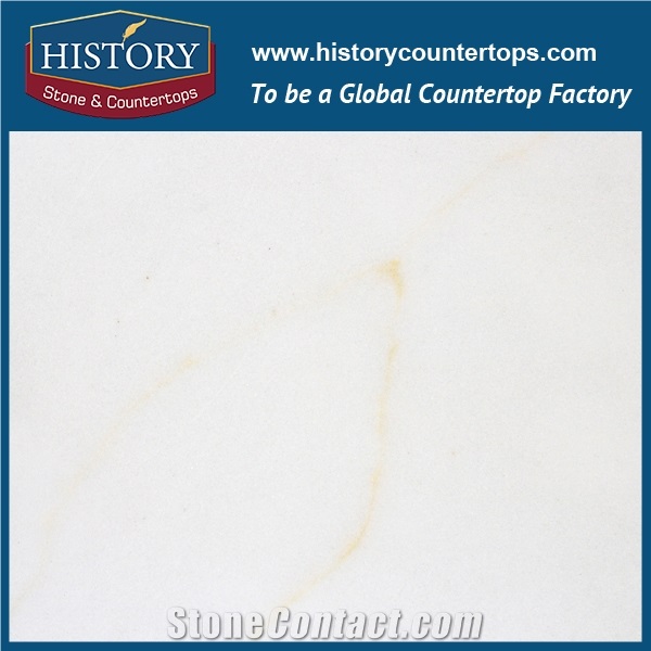 Hot on Sale Calacatta Gold Vein Nq5109 White Soild Surface Quartz Stone Kitchen Countertops/Bench/Bar/Worktop Tops