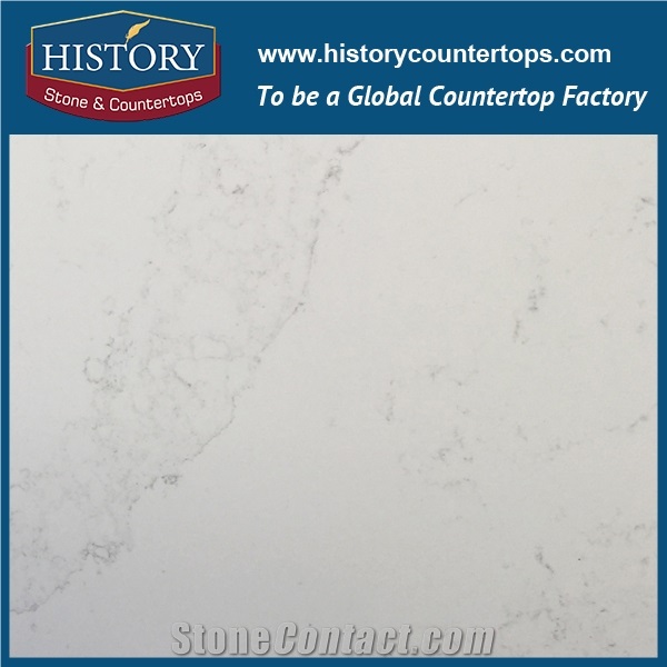 Hot on Sale Calacatta White Nq5063 Custom Solid Surface Quartz Engineered Stone Vanity Top/Bathroom Countertops