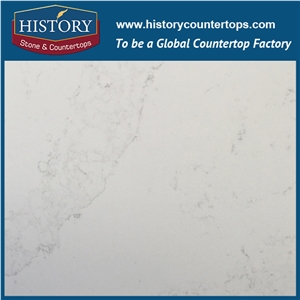 Hot on Sale Calacatta White Nq5063 Custom Solid Surface Quartz Engineered Stone Vanity Top/Bathroom Countertops