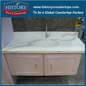 Hot on Sale Man Made Calacatta White Nq5006 Custom Solid Surface Quartz Engineered Stone Vanity Top/Bathroom Countertops Hot on Sale Man Made Calacatta White Nq5006 Custom Solid Surface Quartz Engineered Stone Vanity Top/Bathroom Countertops