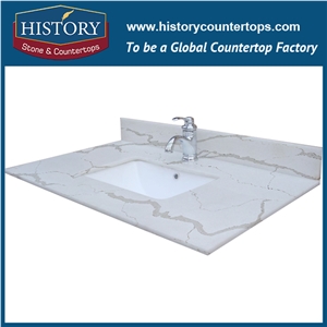 Hot on Sale Man Made Calacatta White Nq5062 Custom Solid Surface Quartz Engineered Stone Vanity Top/Bathroom Countertops Hot on Sale Man Made Calacatta White Nq5062 Custom Solid Surface Quartz Engineered Stone Vanity Top/Bathroom Countertops