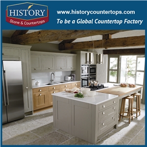Hot on Sale Man Made Nq5027 Carrara White Soild Surface Quartz Stone Kitchen Countertops/Bench/Bar/Worktop Tops