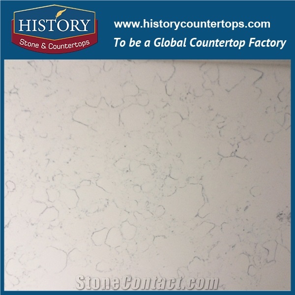 Hot on Sale Man Made Nq5027 Carrara White Soild Surface Quartz Stone Kitchen Countertops/Bench/Bar/Worktop Tops