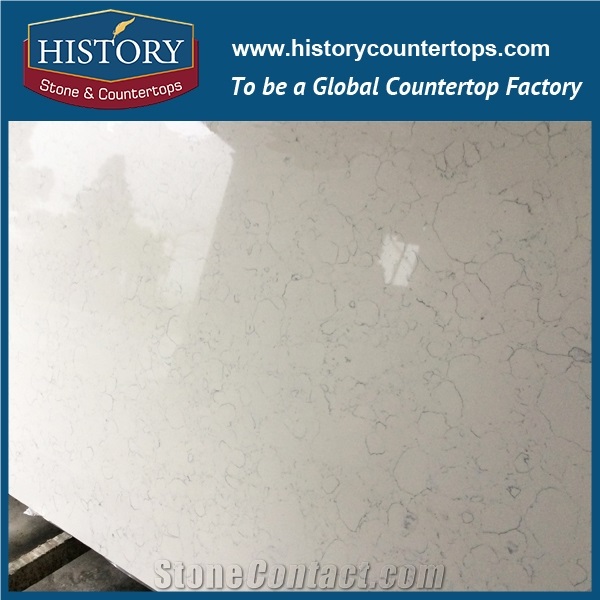 Hot on Sale Man Made Nq5027 Carrara White Soild Surface Quartz Stone Kitchen Countertops/Bench/Bar/Worktop Tops