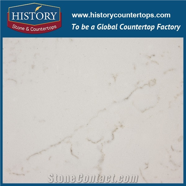 Hot on Sale Man Made Nq5069x Calacatta White Soild Surface Quartz Stone Kitchen Countertops/Bench/Bar/Worktop Tops