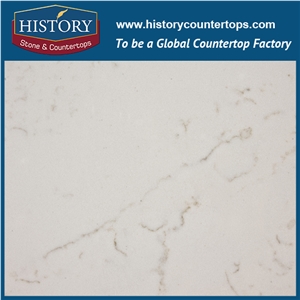 Hot on Sale Man Made Nq5069x Calacatta White Soild Surface Quartz Stone Kitchen Countertops/Bench/Bar/Worktop Tops