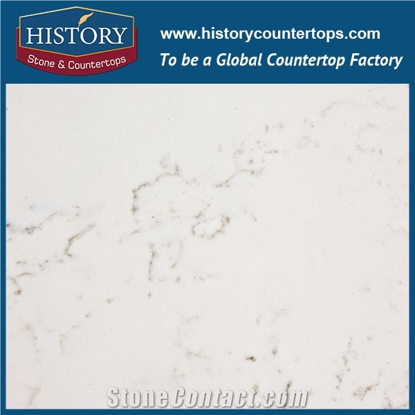 Hot on Sale Man Made Nq5069x Calacatta White Soild Surface Quartz Stone Kitchen Countertops/Bench/Bar/Worktop Tops