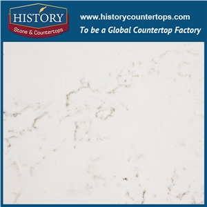 Hot on Sale Man Made Nq5069x Calacatta White Soild Surface Quartz Stone Kitchen Countertops/Bench/Bar/Worktop Tops