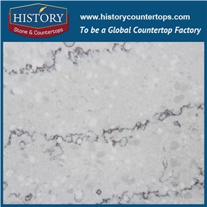 Hot on Sale New Calacatta Nq5111 White Soild Surface Quartz Stone Kitchen Countertops/Bench/Bar/Worktop Tops