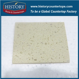 Hot on Sale Nq2007 Light Yellow Solid Surface Quartz Stone Kitchen Countertops/Bench/Bar/Worktop Tops