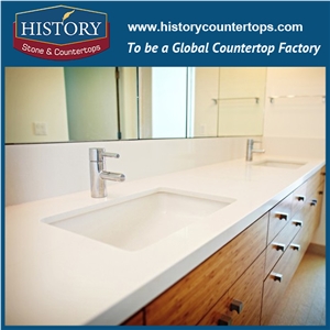 Hot on Sale Pure White Nq2001 Custom Solid Surface Quartz Engineered Stone Vanity Top/Bathroom Countertops Hot on Sale Pure White Nq2001 Custom Solid Surface Quartz Engineered Stone Vanity Top/Bathroom Countertops