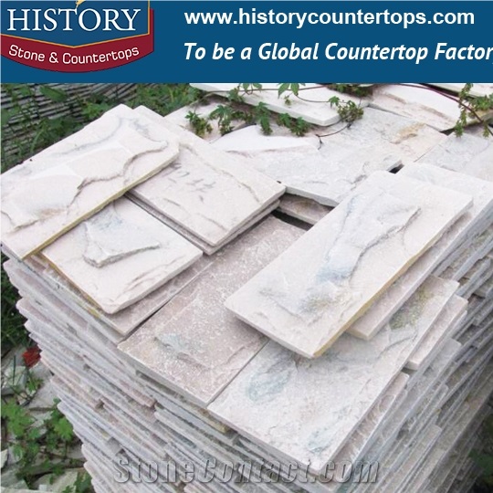 Irregular Face Pink Red Color Slate Mushroom Stone, Decorative Villa, Building Internal and External Walling Tiles