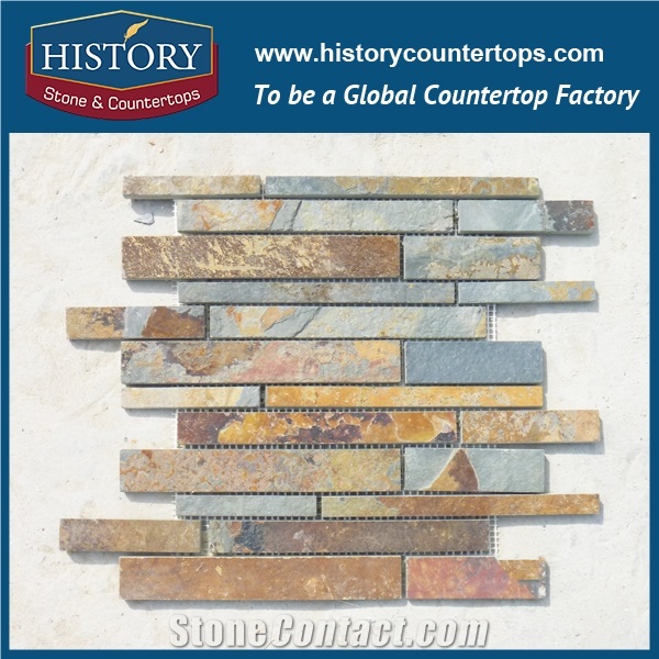 Irregular Rusty Slate Tile Mosaic 305x305mm Per Sheet