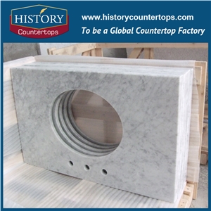 Italy High Polished Natural Marble Countertop with Bullnose Edge Durable Stone for Bathroom Countertops Custom Vanity Tops Solid Surface Bath Tops