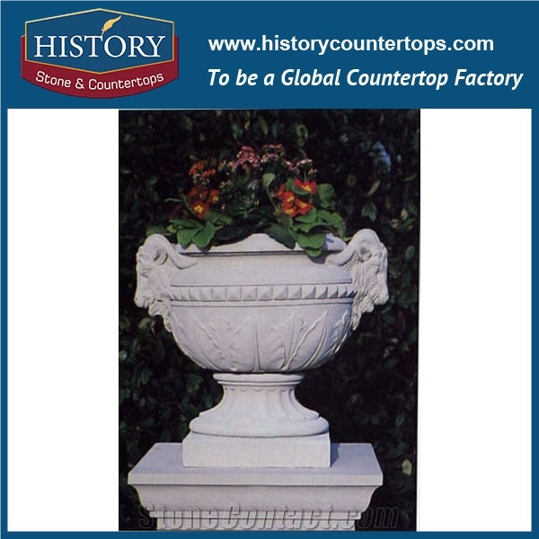 Made in China Grey Limestone Stone Rectangular Planters Vases and Boxes Stands, Big Garden Flowerpots Display Molds