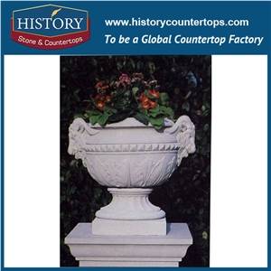 Made in China Grey Limestone Stone Rectangular Planters Vases and Boxes Stands, Big Garden Flowerpots Display Molds