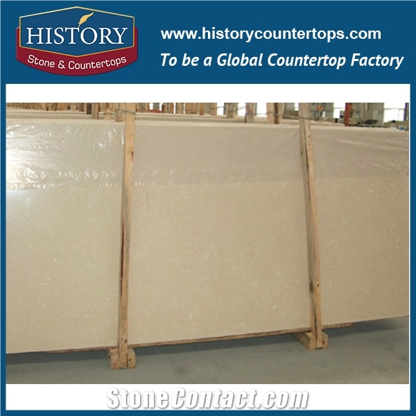 Maria Beige Historystone with Glossy and Slippy Surface Big Sand Tile and Slab Quartz Stone for Kitchen Countertops or Bar Tops