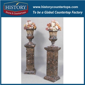 Multicolor Marble Stone Arts High Large Planters Boxes for Sale, Ornamental Roman Style Plant Flowerpots Stands for Garden Accessory Multicolor Marble Stone Arts High Large Planters Boxes for Sale, Ornamental Roman Style Plant Flowerpots Stands for Garden Accessory
