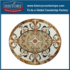 Multicolor Onyx, Verde Alpi, White Jade, Champagne Gold Natural Marble Designs Best Artistic Stone Mosaic Tiles Round Florence Floor Medallions