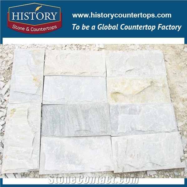 Mushroom Slate Tiles for Outer Pillar and Wall Docoration, Stone Materials Light Grey Covering Landscape Culture Tile