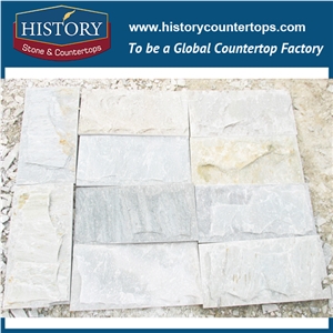 Mushroom Slate Tiles for Outer Pillar and Wall Docoration, Stone Materials Light Grey Covering Landscape Culture Tile