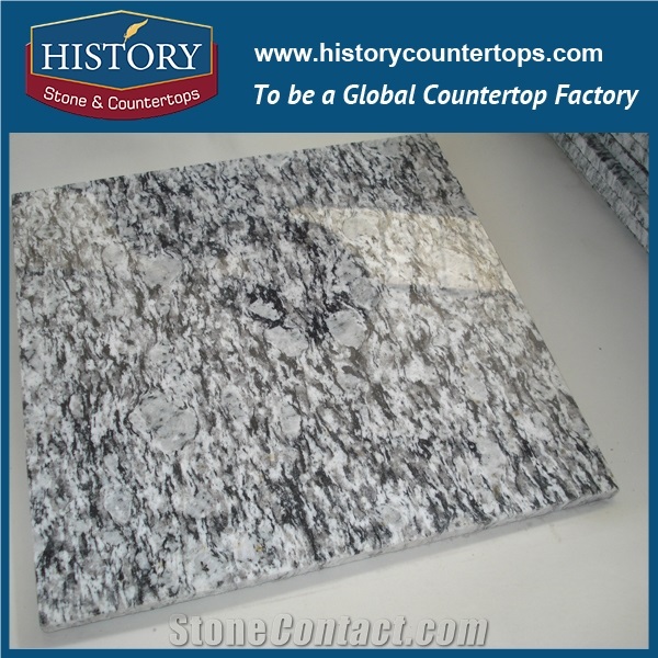 Natural Stone Spray White Granite Tiles and Slabs for Wall and Floor Covering Polish, Solid Surface Kitchen Coutertop and Bathroom Vanity Tops