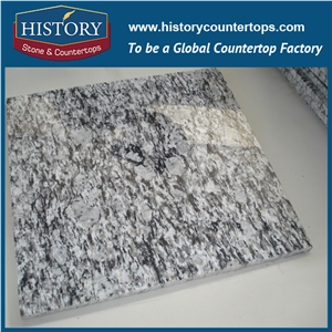 Natural Stone Spray White Granite Tiles and Slabs for Wall and Floor Covering Polish, Solid Surface Kitchen Coutertop and Bathroom Vanity Tops