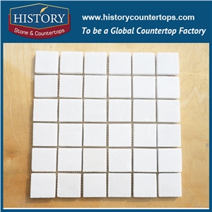 Natural Stone White Quartz Material Mosaic Tiles 3d Cube Square Wall Art Deocration, Kitchen and Bathroom Back Splash