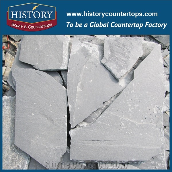 Natural Surface Black Flagstone, Irregular Pattern Decorative Floor Covering Stone, Wall Cladding Flagstone