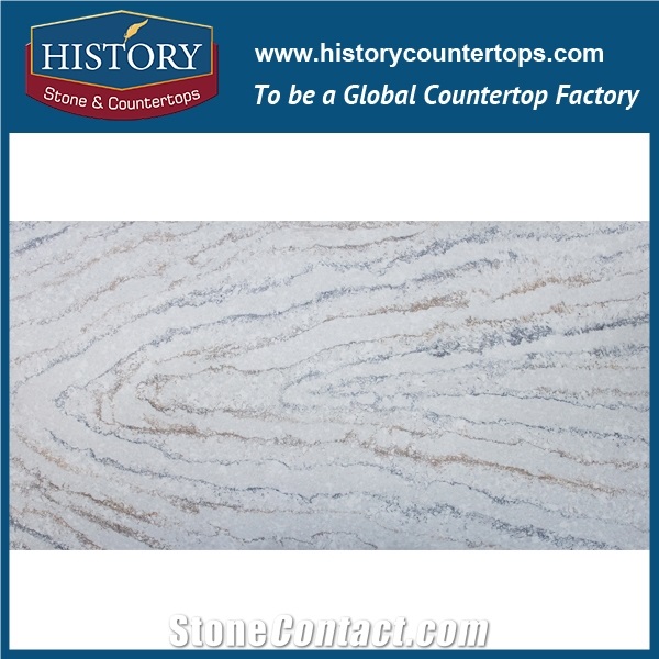 New Calacatta Vein Nq5108 White Soild Surface Quartz Stone Kitchen Countertops/Bench/Bar/Worktop Tops