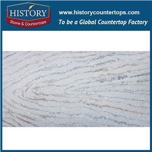 New Calacatta Vein Nq5108 White Soild Surface Quartz Stone Kitchen Countertops/Bench/Bar/Worktop Tops