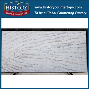 New Calacatta Vein Nq5108 White Soild Surface Quartz Stone Kitchen Countertops/Bench/Bar/Worktop Tops