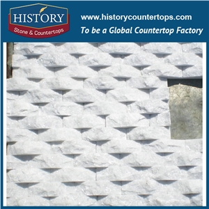 Pearl White Quartzite Wall Cladding Mushroom Stone, Decorative Wall Panel Stone