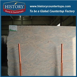 Pink Color Juparana Colombo Granite Sold Surface Natural Stone for Kitchen Countertop and Bath Top and Wall Tile Floor Covering