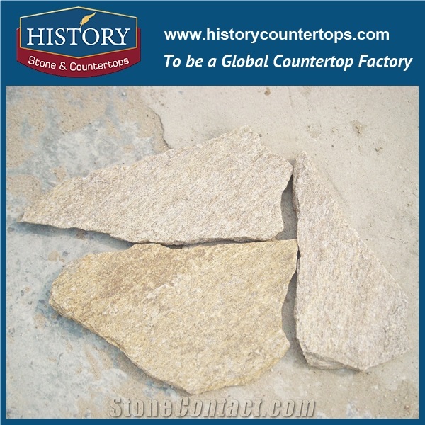 Pink Color Natural Surface Slate Stone, Random Flagstone Wall Corner, Irregular Park and Villa Decorative Stone