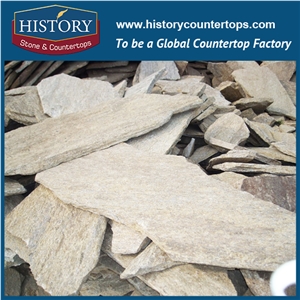 Pink Color Natural Surface Slate Stone, Random Flagstone Wall Corner, Irregular Park and Villa Decorative Stone