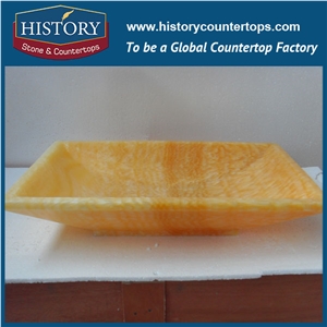 Polished Rectangle Wash Basins in Bathroom, Yellow Honey Onyx Stone Washing Sink, Bathroom Wash Sinks in Garden, Kitchen Wash Bowls with One Hole Polished Rectangle Wash Basins in Bathroom, Yellow Honey Onyx Stone Washing Sink, Bathroom Wash Sinks in Garden, Kitchen Wash Bowls with One Hole