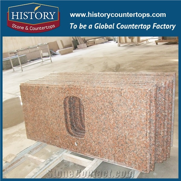 Popular G562 Maple Leaf Red Granite Countertop One Piece