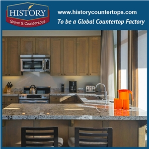 Praa Sands Historystone with Glossy and Smooth Surface Fancy Quartz Stone Kitchen Countertops