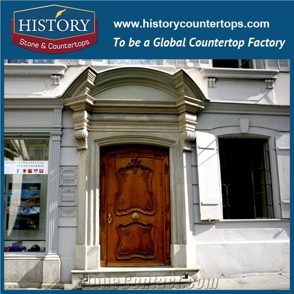 Purple Marble Stone Beautiful Carved Roman Column Arch Door Surrounds Pillar, Main Gates Front Entrance Door Frames